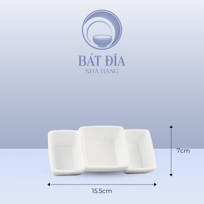 Kích Thước Gia Vị 3 Ngăn Melamine Trắng