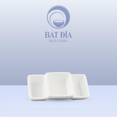 Gia Vị 3 Ngăn Melamine Trắng