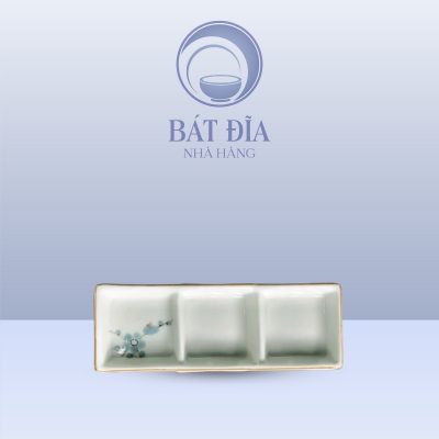 Gia Vị 3 Ngăn Men Kem Hoa Đào Xanh