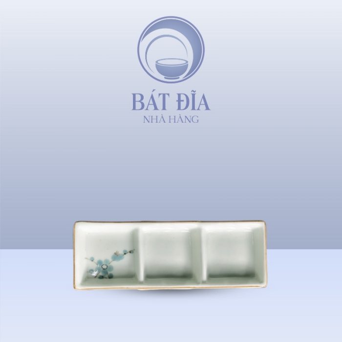 Gia Vị 3 Ngăn Men Kem Hoa Đào Xanh