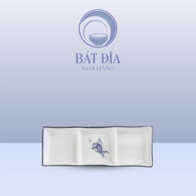 Gia Vị 3 Ngăn Men Kem Vẽ Cá Xanh
