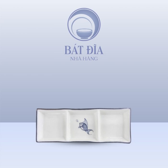 Gia Vị 3 Ngăn Men Kem Vẽ Cá Xanh