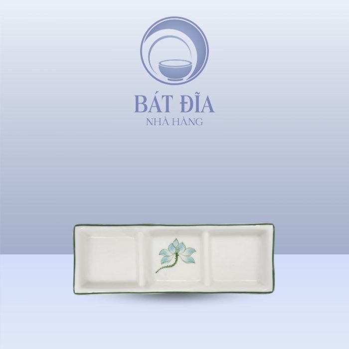 Gia Vị 3 Ngăn Men Kem Vẽ Sen Xanh
