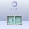 Gia Vị Chữ Nhật Men Lam Hoa Đào Trắng