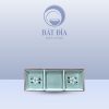 Gia Vị Chữ Nhật 3 Ngăn Men Lam Hoa Đào Trắng