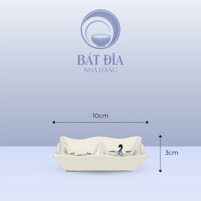Kích Thước Gia Vị Chữ Nhật Lượn Men Trắng Vẽ Hoa Dây