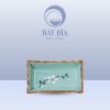 Gia Vị Chữ Nhật Men Lam Hoa Đào Trắng