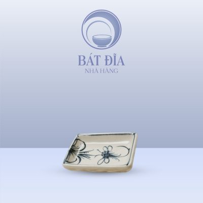 Gia Vị Chữ Nhật Men Rạn Vẽ Chuồn Xanh