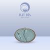 Gia Vị Oval 2 Ngăn Men Lam Hoa Đào Trắng