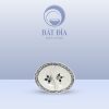 Gia Vị Oval 2 Ngăn Men Trắng Vẽ Hoa Dây