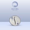 Gia Vị Oval 2 Ngăn Men Trắng Vẽ Sen Lam