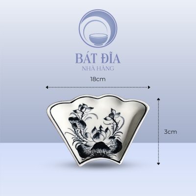 Kích Thước Gia Vị Sò Men Trắng Vẽ Hoa Sen Đen