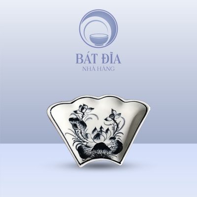 Gia Vị Sò Men Trắng Vẽ Hoa Sen Đen