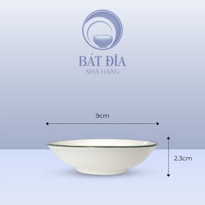 Kích Thước Gia Vị Tròn Men Kem Vẽ Sen Xanh
