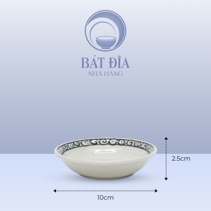 Kích Thước Gia Vị Tròn Men Trắng Vẽ Hoa Dây