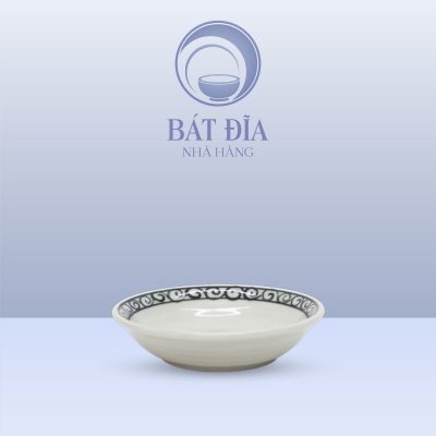 Gia Vị Tròn Men Trắng Vẽ Hoa Dây