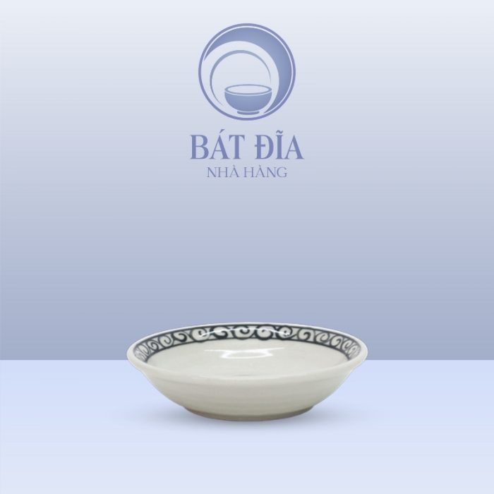 Gia Vị Tròn Men Trắng Vẽ Hoa Dây