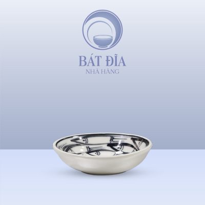 Gia Vị Tròn Men Trắng Vẽ Cá Đàn