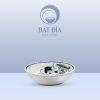Gia Vị Tròn Men Trắng Vẽ Hoa Sen Đen