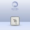 Gia Vị Vuông Men Kem Vẽ Sen Nâu