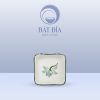 Gia Vị Vuông Men Kem Vẽ Sen Xanh
