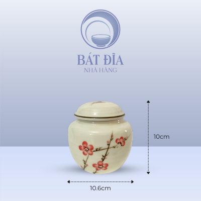 Kích Thước Hộp Chè Men Kem Vẽ Đào Đỏ