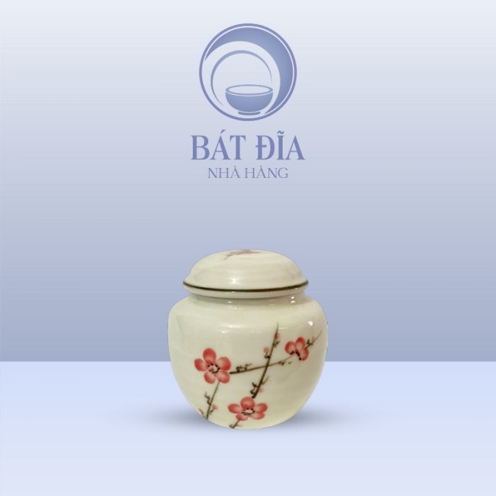 Hộp Chè Men Kem Vẽ Đào Đỏ