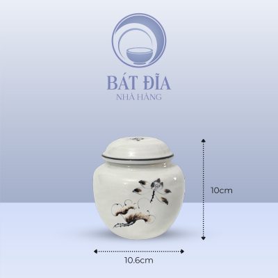 Kích Thước Hộp Chè Men Kem Vẽ Sen Nâu