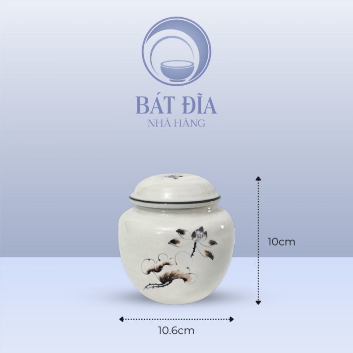 Kích Thước Hộp Chè Men Kem Vẽ Sen Nâu