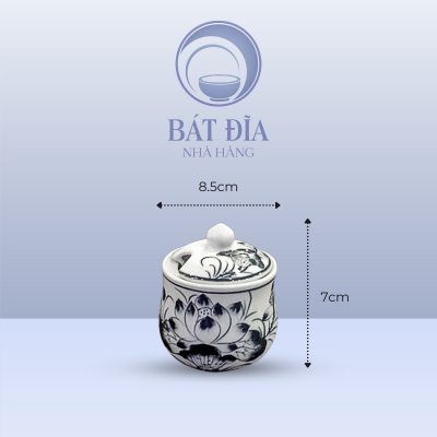Kích Thước Hũ Gia Vị Men Trắng Vẽ Hoa Sen Đen