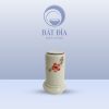 Hũ Tăm Men Kem Vẽ Đào Đỏ