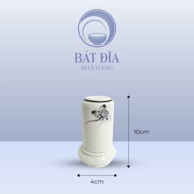 Kích Thước Hũ Tăm Men Kem Vẽ Sen Nâu