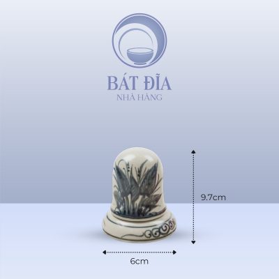 Kích Thước Hũ Tăm Men Rạn Vẽ Chuồn Xanh