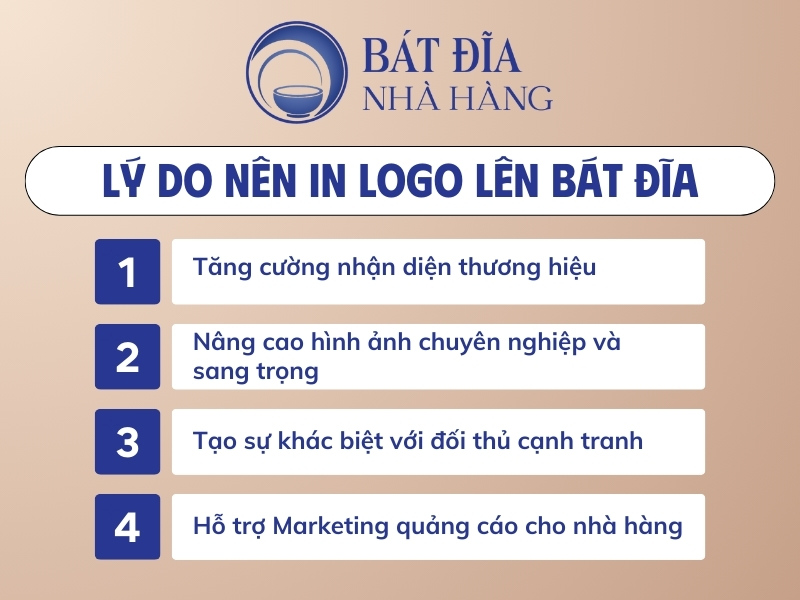 4 lý do nhà hàng nên in logo lên bát đĩa