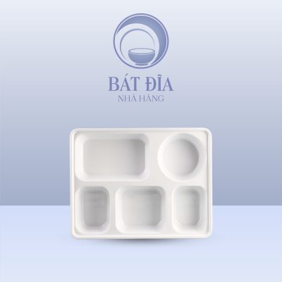 Khay 5 Ngăn Melamine Trắng