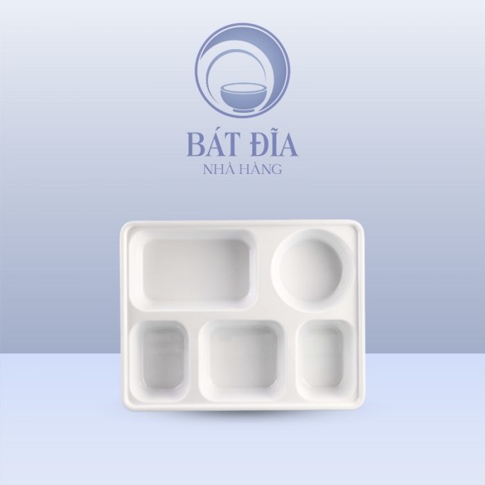 Khay 5 Ngăn Melamine Trắng