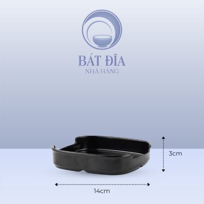 Kích Thước Khay Suki Ngắn Melamine Đen
