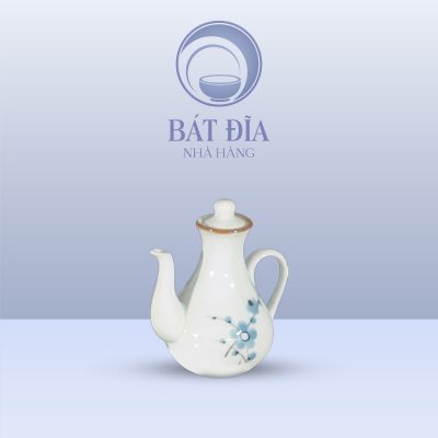 Lọ Mắm Men Kem Hoa Đào Xanh