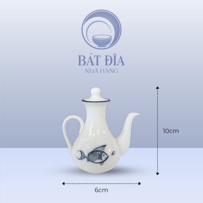Kích Thước Lọ Mắm Men Kem Vẽ Cá Xanh
