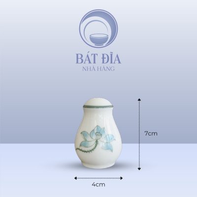 Kích Thước Lọ Tiêu Men Kem Vẽ Sen Xanh