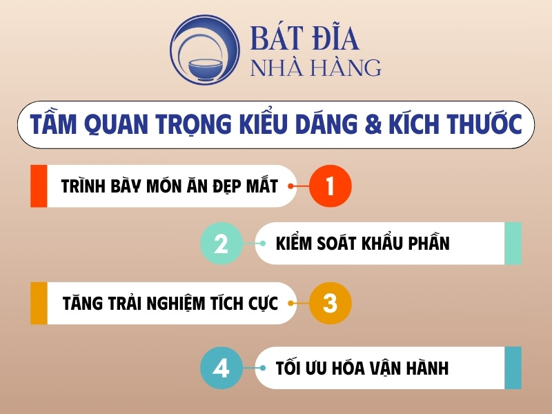 Tầm quan trọng của kiểu dáng và kích thước bát đĩa