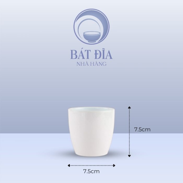 Kích Thước Ly Bầu Thấp Melamine Trắng