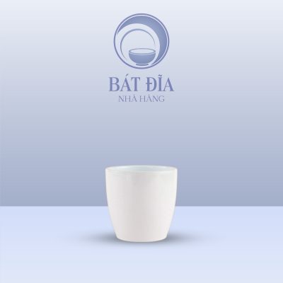 Ly Bầu Thấp Melamine Trắng