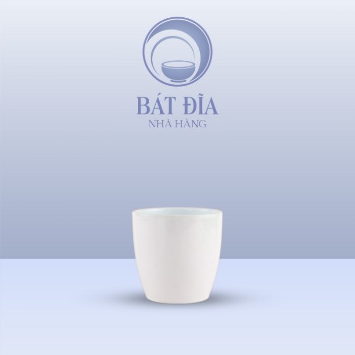 Ly Bầu Thấp Melamine Trắng