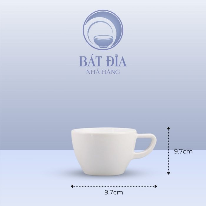 Kích Thước Ly Cappuccino Dày Melamine Trắng
