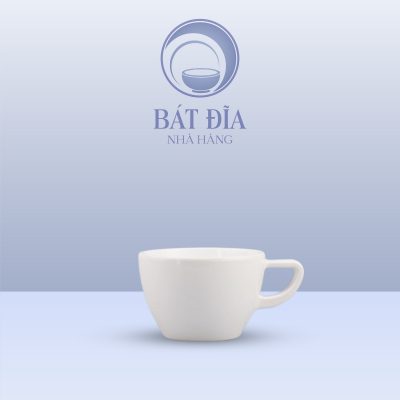 Ly Cappuccino Dày Melamine Trắng