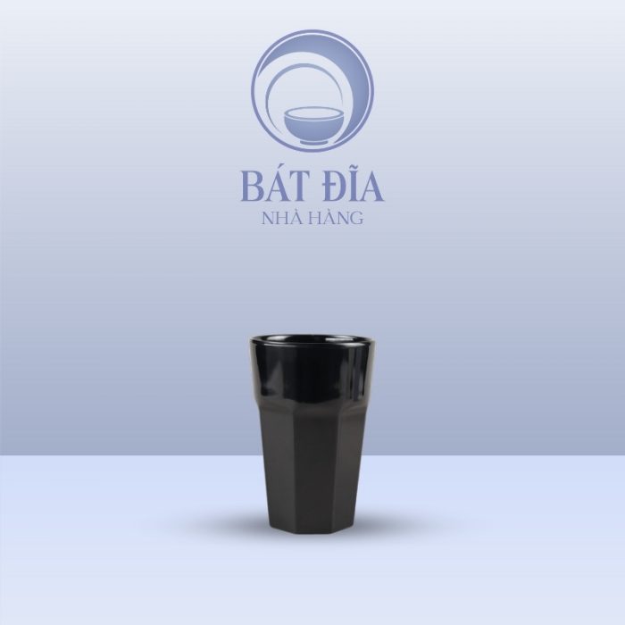 Ly Trà Đá Cao Melamine Đen