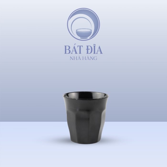 Ly Trà Đá Thấp Melamine Đen