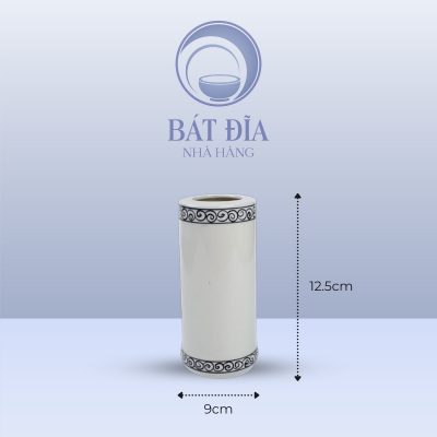 Kích Thước Ống Đũa Men Trắng Vẽ Hoa Dây
