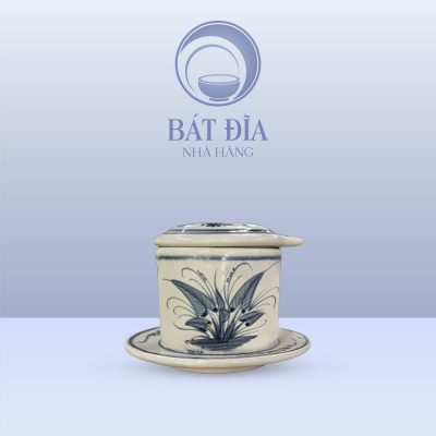 Phin Cà Phê Men Rạn Vẽ Chuồn Xanh